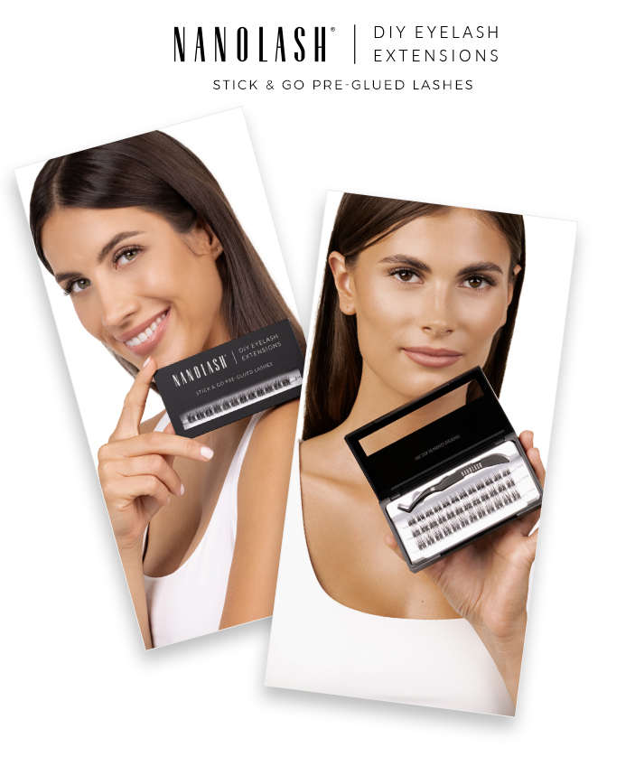 trsy řas s bezbarvým lepidlem nanolash